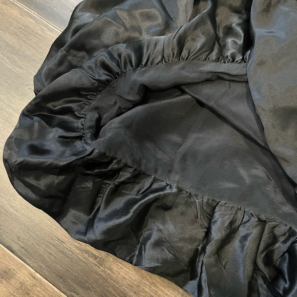 BCBGMAXAZRIA blue eyelet cotton and black silk midi dress - Picture 4 of 12